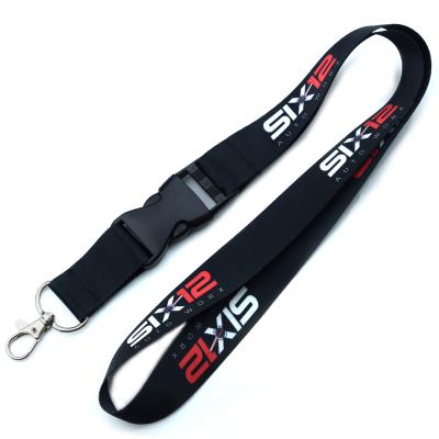 China Health Care Institutes Polyester White Black Pink Plain Adjustable Neck Lanyard Keychain Lanyard Jacguard Lanyard for sale