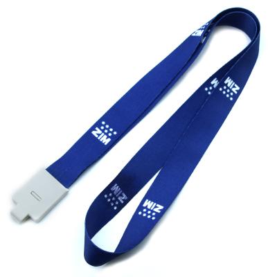 China Healthcare Institute High Quality Custom Silkscreen Printing Blue Polyester Airbus Logo ID Card Lanyards for sale