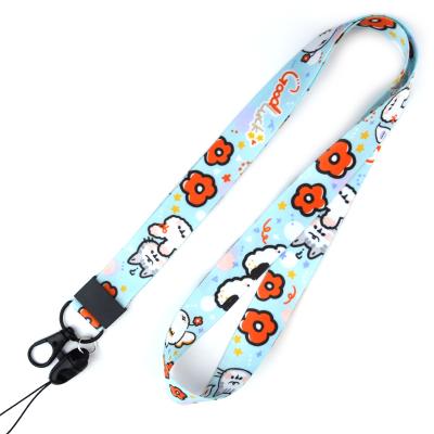 China Health care institute sublimation white color bright cartoon character custom printed cute kids lanyards tie for sale