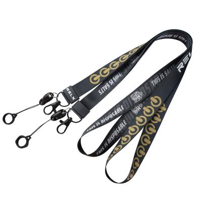 China Custom high quality electronic silk screen printing lanyards polyester lanyards atomizer color lanyard polyester heat transfer printing lanyard for sale