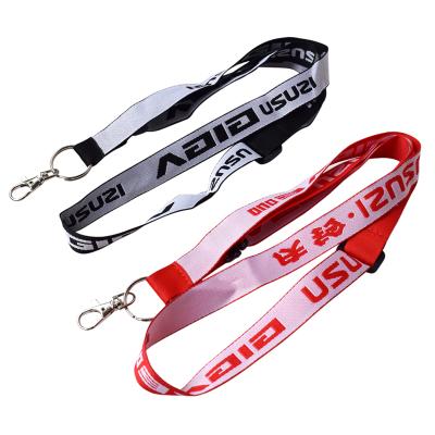 China Fashionable Promotional Custom Logo Lanyard Jacquard Weave Gift Length Band Divider Buckle Adjustable Metal Lobster Clasp for sale