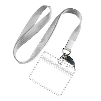 China High Quality Student Campus Card Holder PVC Waterproof Cover Clear Display Information Both Sides With Lanyard for sale