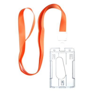 China Custom high quality Lanyard Plastic ID card holder with polyester lanyard factory direct wholesale price for sale