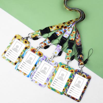 China Health Care Institutes Fashion Colorful Student ID Badge Card Plastic Cartoon Children Cute ID Card Holder Key Chain With Lanyard Set for sale