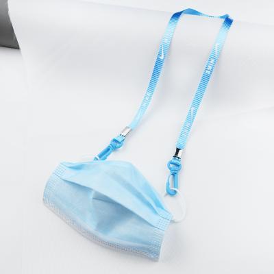 China Health Care Institutes Fashion Famous Brand Facemask Holder Double Hook Chain Face Masking Lanyard With Logo Printing for sale