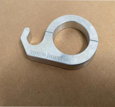 China Industrial CNC Machined Custom Billet Aluminum Helmet Fabrication Clamp Hook for sale