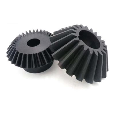 China Industrial Precision S45C 20CrMoTi Cr 40 Fuel 45 Degree Black Steel Bevel Gears for sale