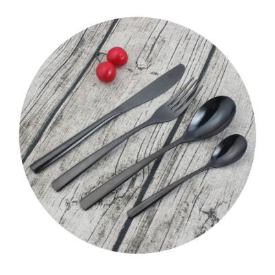 China Hotel Restaurant Vintage Premium Stylish 5 Star Black Pvd Viable Black Pvd Coating Flatware Sets Flatware Sets for sale