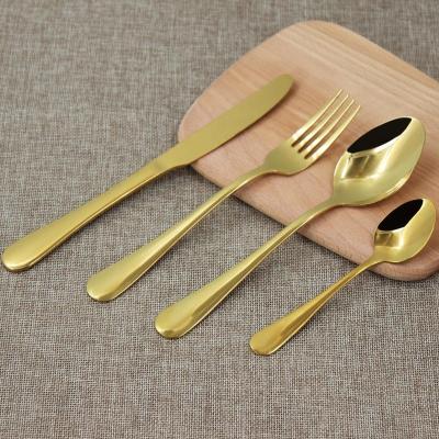 China Jieyang Shengde Viable High Quality Spoon Fork Knife Set Stainless Steel Flatware Gold Wedding Cutlery Set for sale