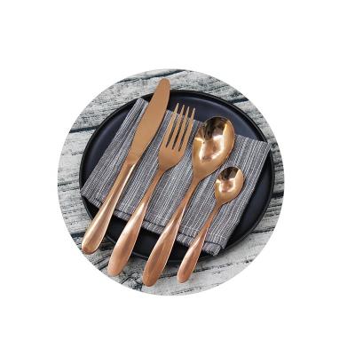 China Amazon Products 2021 Viable Hot Selling Luxury Rose Gold Stainless Steel Knife Fork Spoon Cutlery Set for sale