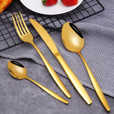 China Amazon Sustainable Best Selling Dubai Wholesale Market Tableware Sets Gold Cutlery Flatware Set Stainless Steel Luxury Hotel For Wedding for sale