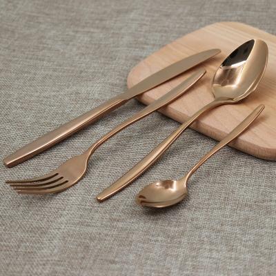 China Viable Chinese Manufacturers Wholesale Factory Price Bulk Copper Flatware Wedding Decoration Silverware Rose Gold Flatware Set for sale