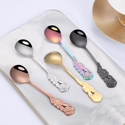 China Good quality stainless steel tea spoon set coffee spoon set multi-color personalized personalized teaspoon for sale for sale