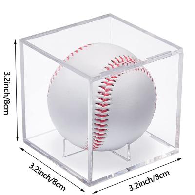 China Baseball Display Box, Square Transparent Sports Baseball UV-Resistant Acrylic Holder Cube Box Souvenir Display Storage Jya-b for sale