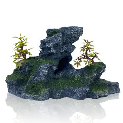 China Resin Aquarium Garden Craft Decoration Sustainable Landscaping Artificial Aquarium Rock Garden for sale