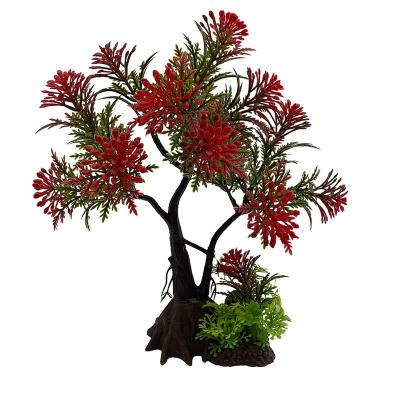 China New design direct selling aquarium plastic plants green 25cm foctory tree for acrylic fish aquarium for sale