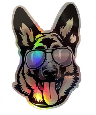 China Adhesive Reflective Rainbow Waterproof Decoupage Holographic Stickers Printing Waterproof Custom Vinyl Die Cut Hologram Sticker for sale