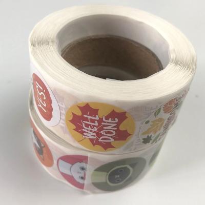 China Logo Printing Decorative Round Wholesale Custom Waterproof Waterproof Die Cut Vinyl PVC Sticker Roll for sale