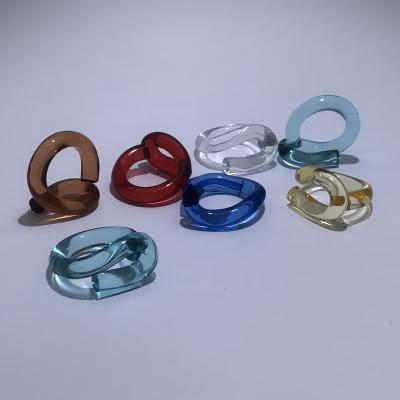 China Gorlee Acrylic Resin Cute Wholesale Transparent Candy Color Knot Twisted Ring Fashion Jewelry For Girl for sale