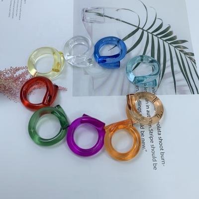 China Wholesale Cute Colorful Acrylic Knot Twisted Cross Ring Twisted Ring Fashion Jewelry For Girl for sale