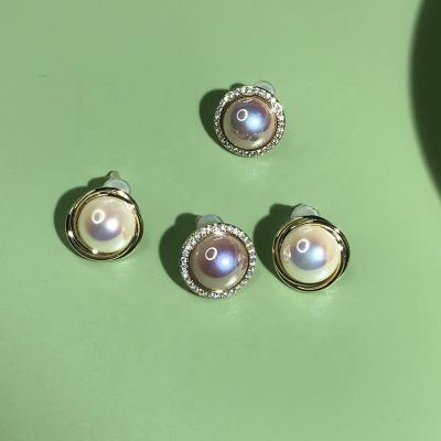 China Wholesale FASHIONABLE Minimalist Elegant 14K Gold Pearl Stud Earrings Fashion Party Jewelry Girls for sale