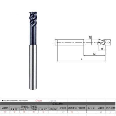 China Carbide 4 Flutes Solid Metal Carbide End Mill Flat End Mills For Milling Cutter 6/8/10/12/16/20mm for sale