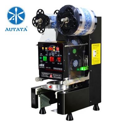 China AUTATA Commercial Automatic Plastic Beverage Paper Cup Sealing Machine For Coffee Soy Juice Milk Tea Cup Size 90mm - 95mm ATT-82H for sale