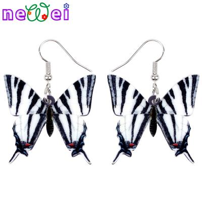 China NEWEI TRENDY Acrylic Black Butterfly Earrings Insect Drop Dangle Fashion Jewelry For Women Girls Charms Gifts for sale