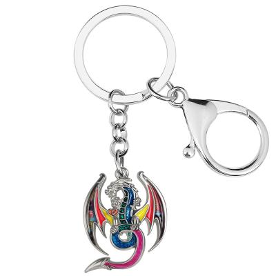 China Mythical Dragon Key Chain Ring Car Purse Key Chain NEWEI Enamel Alloy Metal Keychains For Men Kids Gifts Accessories for sale