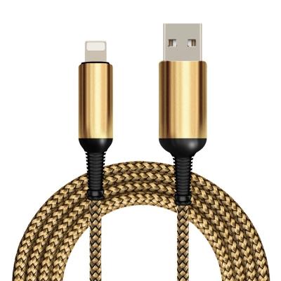 China E75 Mobile Phone Cable Round For Iphone 8pin Golden High Quality for sale