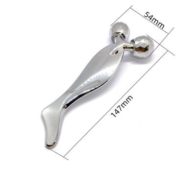 China Factory supply 3D color metal logo custom beauty bar luxury custom silver bar metal texture 3D texture metal tool stainless steel cosmetic facial massager for sale