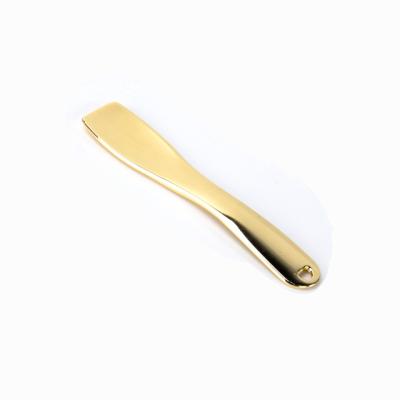 China Hot Selling Gold Spoon Logo Face Cream Mask Eye Cream Spatula Metagold Spoon Luxury Metal Texture Spoon Luxury Cosmetic Cosmetics for sale