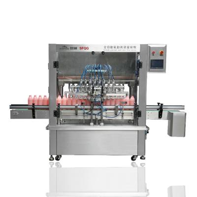 China SFGG series automatic beverage filling machine, 8 filling heads servo drive liquid/liquid cream piston machine for sale