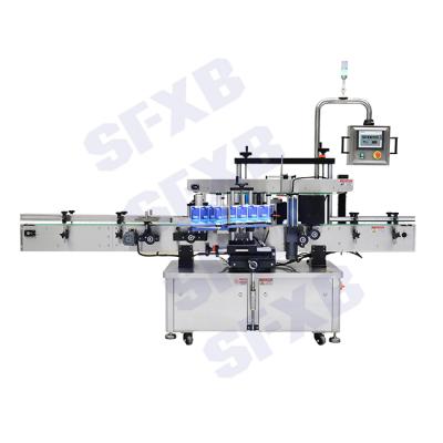 China SFXB SF-3060 Automatic Food Sticker Labeling Machine For Food Round Bottle Rectangle Cosmetic Bottle Double Side Labeling for sale