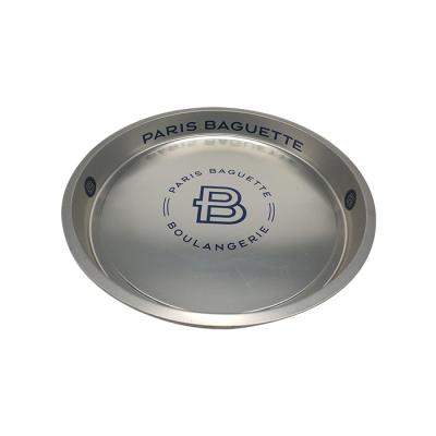 China Custom Printed Metal Anti-Slip Tin Serving Tray For Party Tobacco Tin Tray Wholesale Round Tobacco Tin for sale