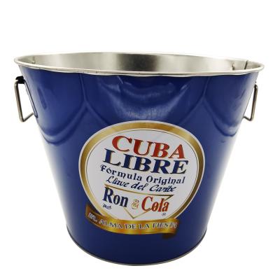 China Metal Ice Can Bucket Tinplate Popcorn Bucket Galvanized Beer Bucket With Logo Customized for sale