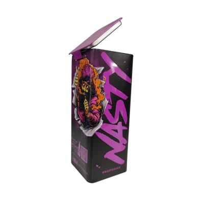 China Tobacco Square Custom Printed Hinged Electronic Cigarette Tin Box For Tobacco for sale