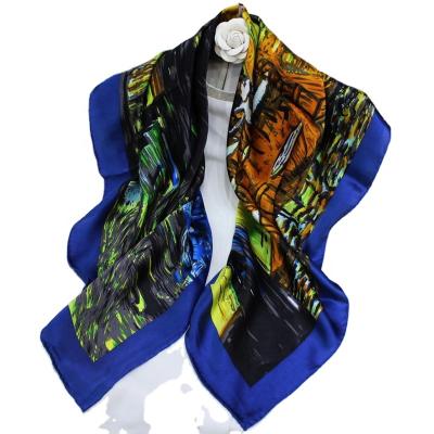 China Square China Supplier Ladies Silk Scarves Ladies Fashion Digital Printing Silk Shawl For Women for sale