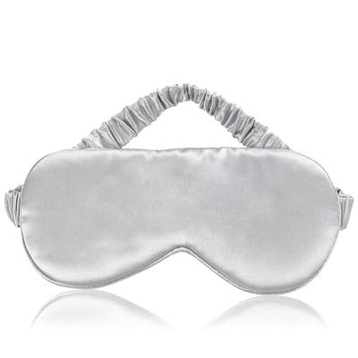 China Customized 16mm to 30mm Sleep Eye Patch Anti-static Pure Silk Solid and Printed Silk Blindfold for sale