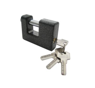 China High Security Hardened Iron Stainless Steel Old Fashion Rectangle Door Black Padlock for sale