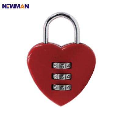 China NEWMAN CP8026 heart shape password combination lock, CP8026 zinc alloy padlock for sale