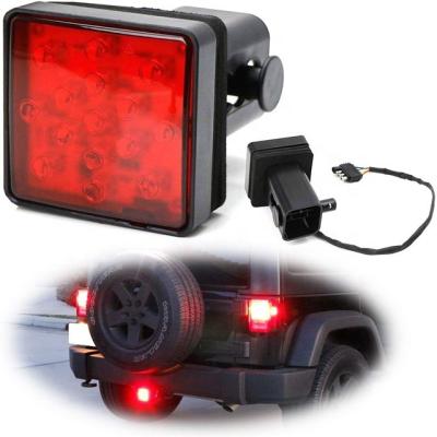 China Trailer Parts Trailer Towing Hitch Receiver Cover With 12 LED Brake LED Light for sale