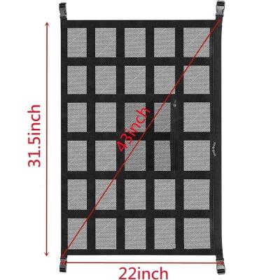 China Adjustable Polyester Double-Layer Mesh Cargo Net Upgrade Car Ceiling Cargo Net Pocket For SUV Long Trip for sale