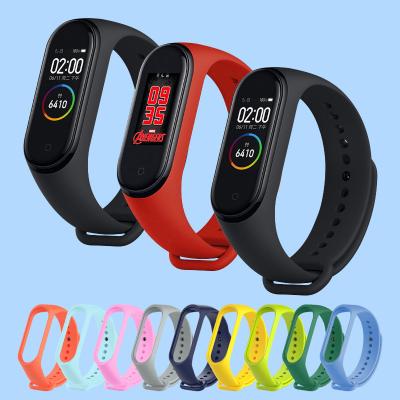 China Silicone 35 Color MI Band 4/3 Strap MI Band 6 Fashion Silicone Bowl Band Factory Wholesale Price for sale