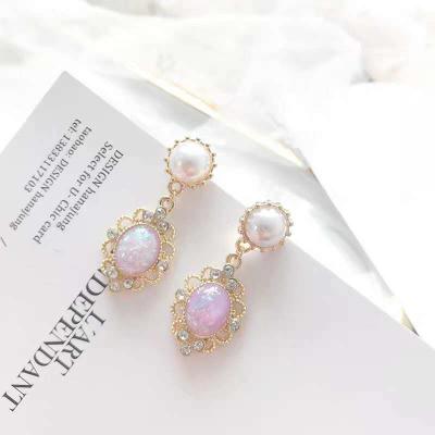 China High quality S925 vintage zirconia palace silver exquisite temperament custom baroque stiletto earrings women for sale