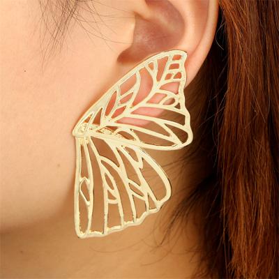 China High quality gold butterfly earrings exaggerated wholesale price of big girl earrings gift earrings for sale