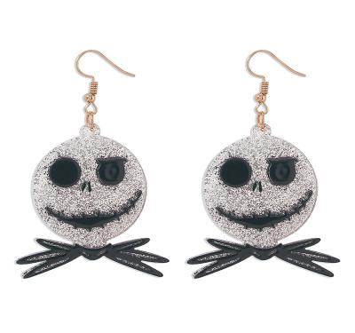 China Punk Exaggerated Ghost Face Dangle Earrings Halloween Girl Gift Customized Earrings for sale