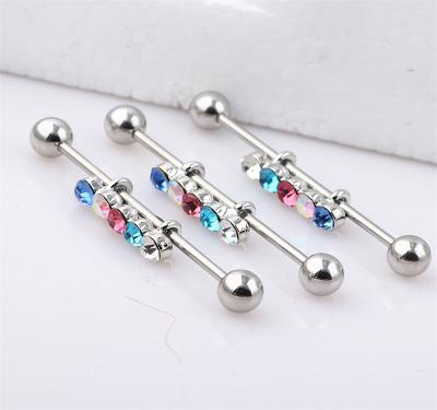 China Advance Fashion Jewelry Arrow Ear Bone Stud Long Piercing Earrings Wholesale Industrial Ear Studs Industry Silver for sale