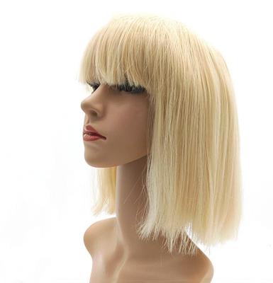 China Foreign trade export hair women's straight hair wig set short star broom eco-friendly accessory head the same style wig gold spot wholesale for sale