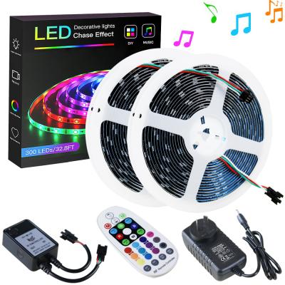 China High quality decoration/landscape colorful color sk6812 ws2812 DC5V 12v changing waterproof led strip for sale